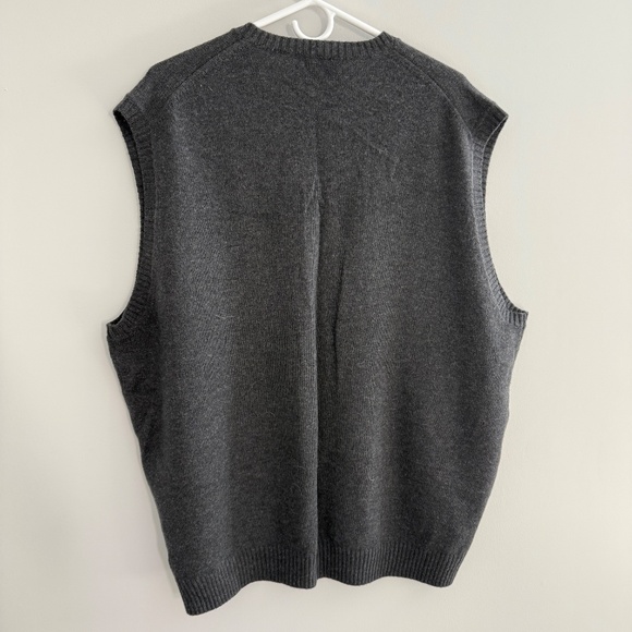 BROOKS BROTHERS SWEATER VEST 100% LAMBSWOOL PULL ON V NECK ACADEMIA GRAY XXL - Picture 6 of 11